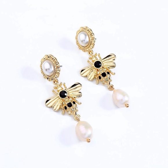 SALE❗️Insect Earrings Double Pearl - Picture 2 of 4